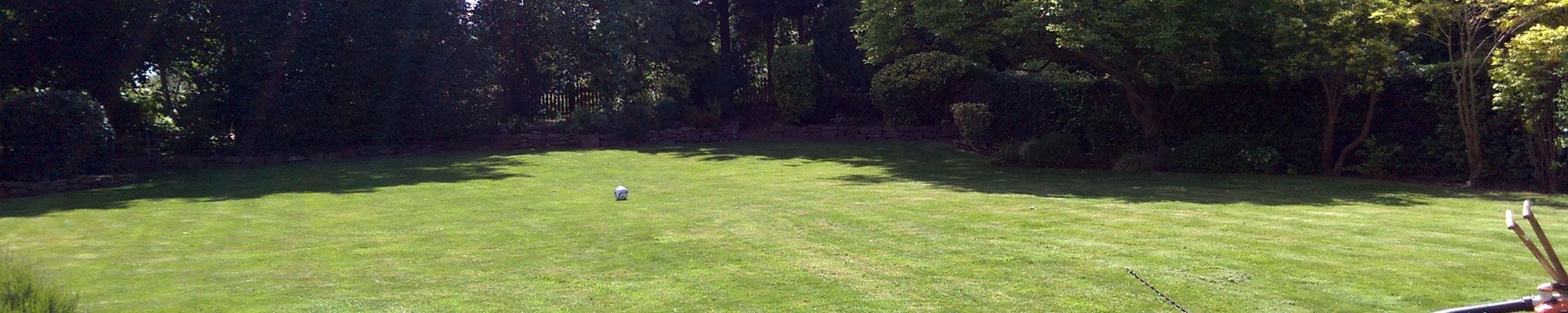 Domestic garden in Ellesmere Port with grass freshly cut